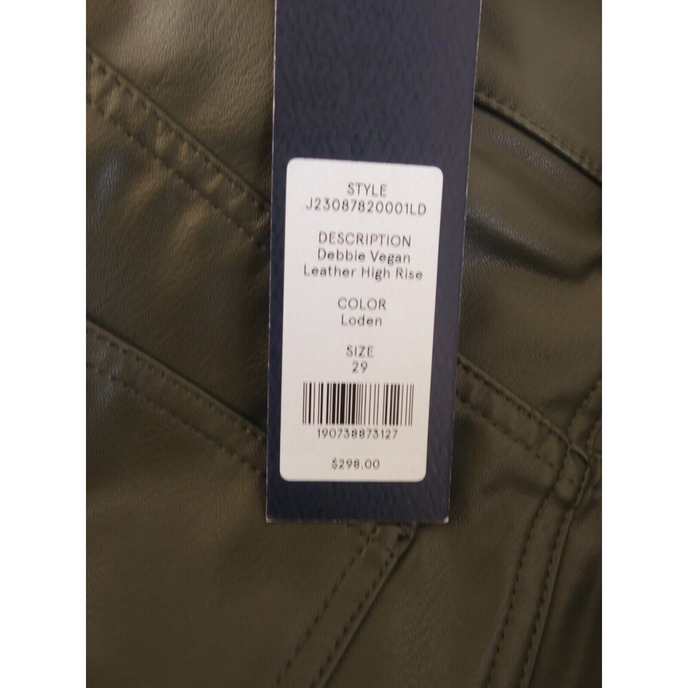 Veronica Beard 29 Pants Debbie Vegan Leather High Rise Skinny Ankle Green NWT - Picture 10 of 10